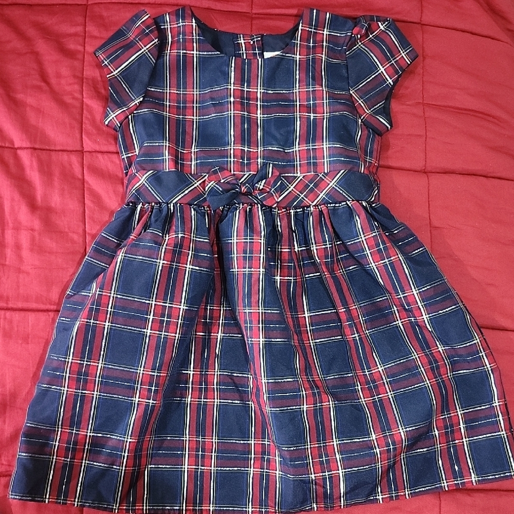 Plaid Kids Dress - Blue and Red
